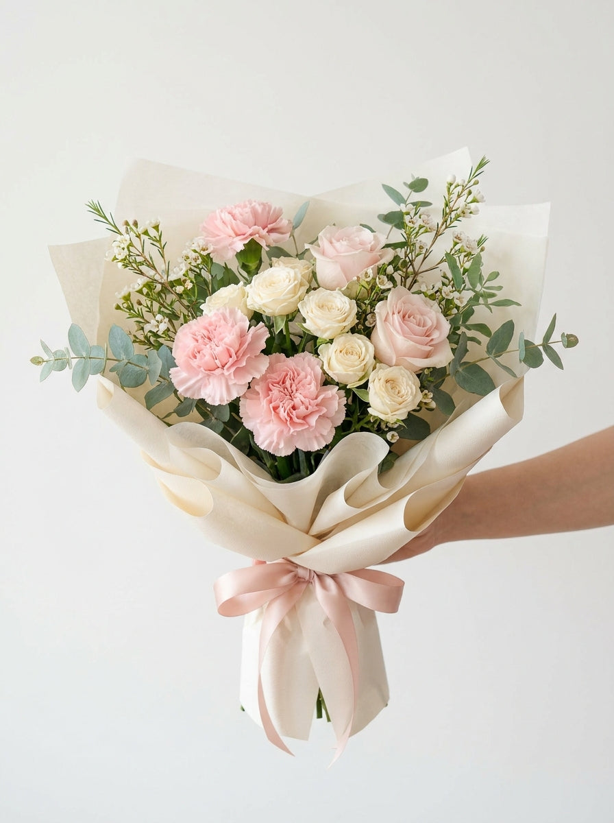 Gentle Thanks: Pastel Carnation Mother's Day Flowers Singapore