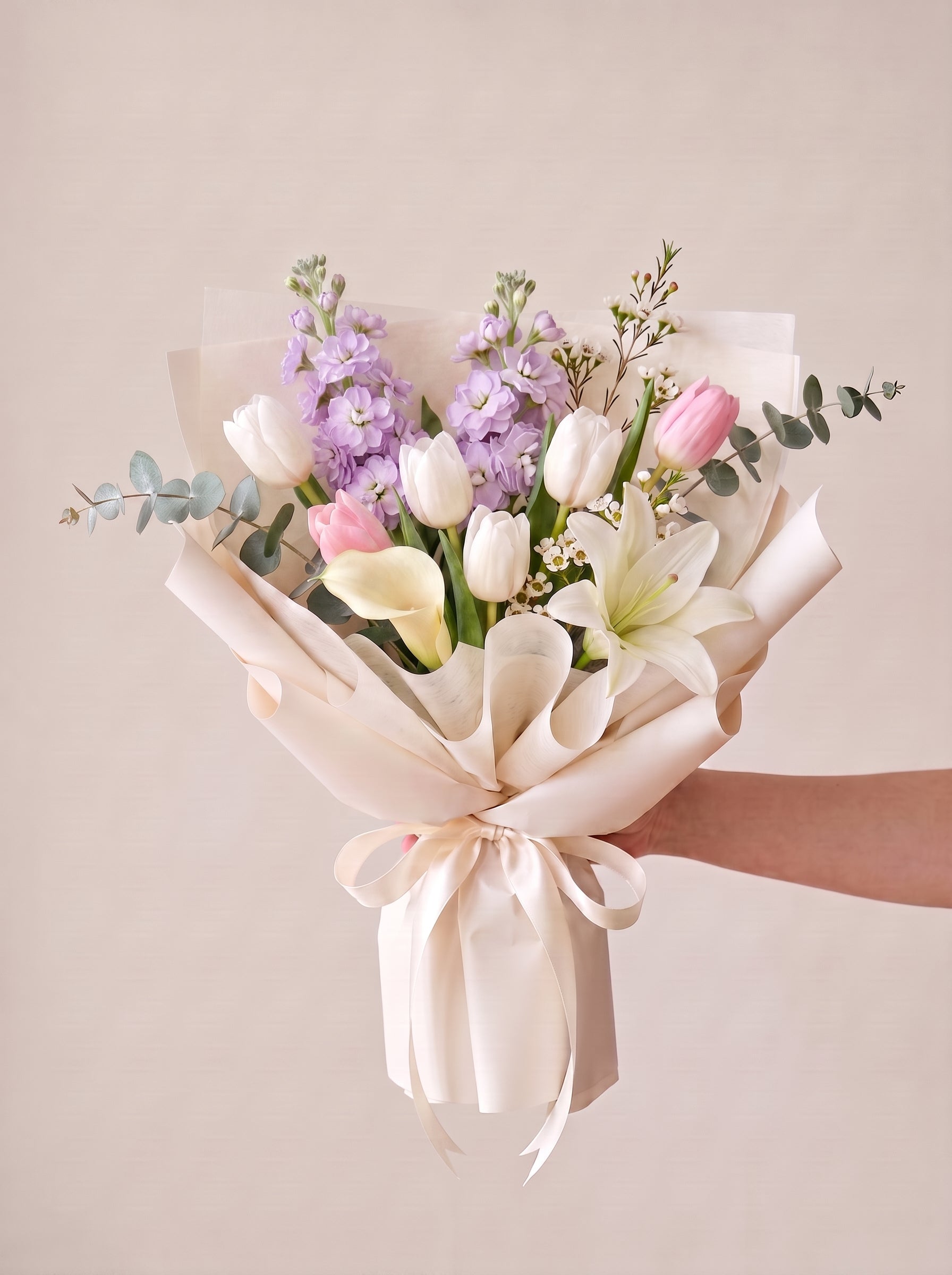 Pastel Lily & Lavender Romance