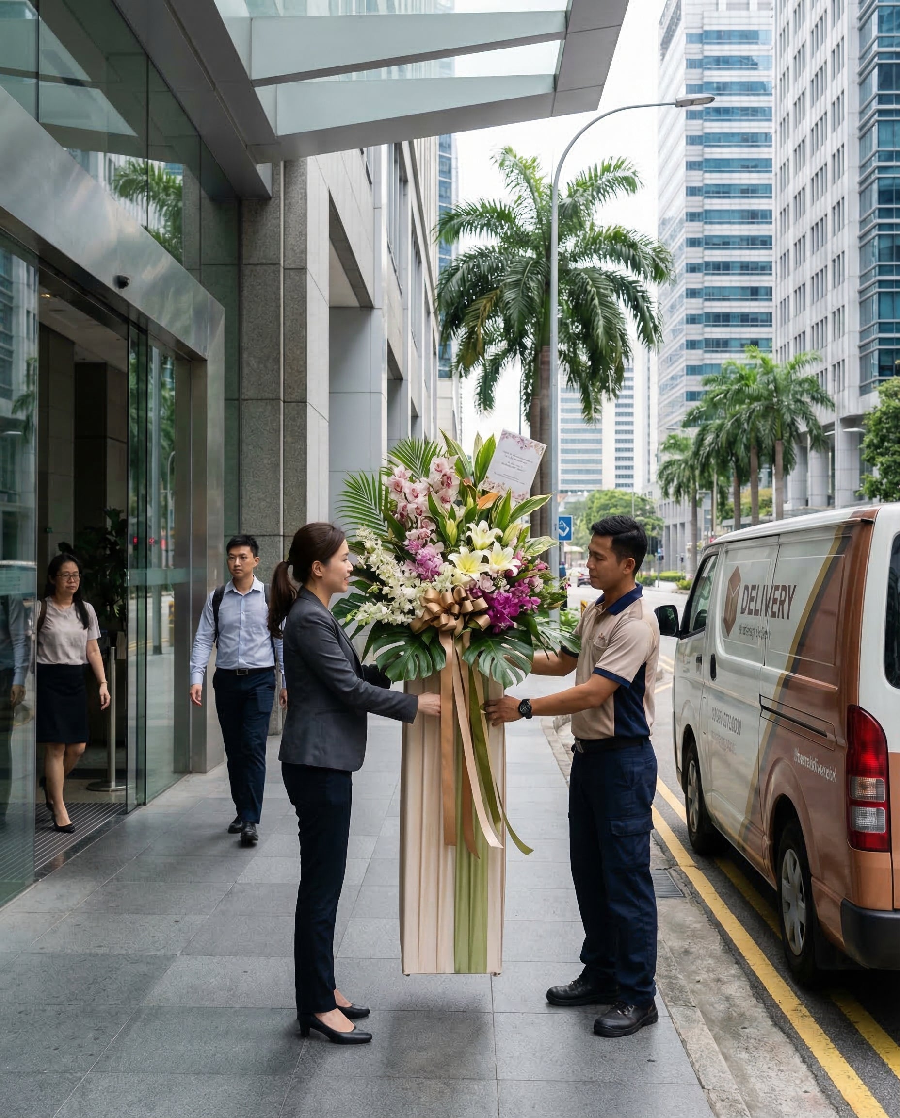 Graduation bouquet delivery moment